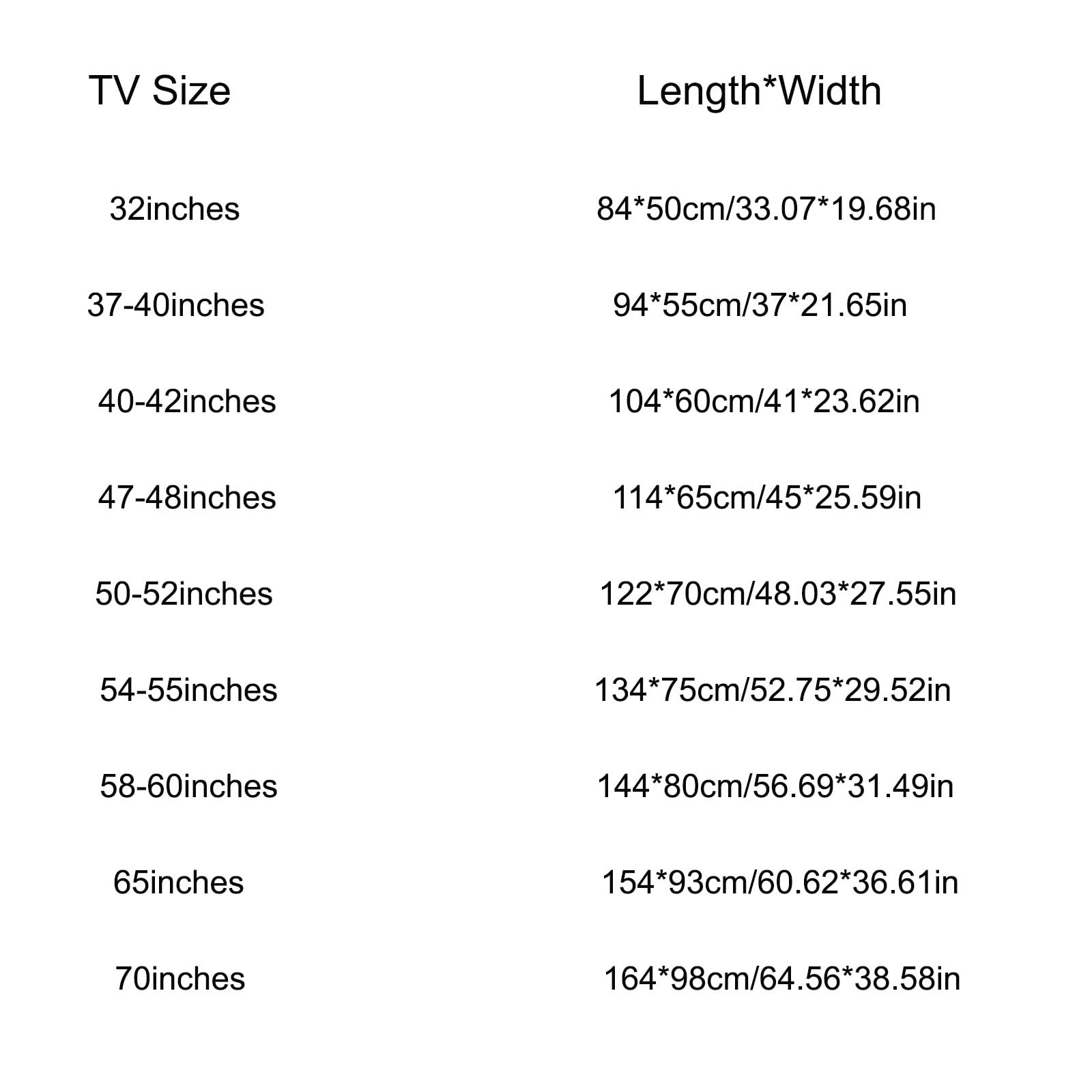 Pokrowiec Na Telewizor Wewnętrzna Uniwersalna Osłona Przeciwpyłowa Do Telewizora Miękkich Telewizorów Ochraniacz Na Telewizor Płaskiego LED Trwała Ochrona(White,70inches)