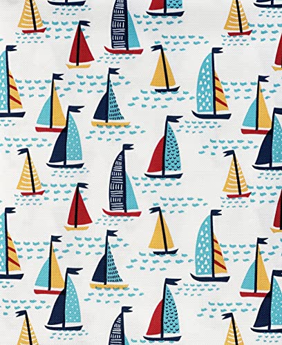 Lintex Sailboat Harbor Non Toxic Peva Vinyl Tablecloth With Flannel Backing, Easy Care Peva Nautical Contemporary Sailboats #TOP1