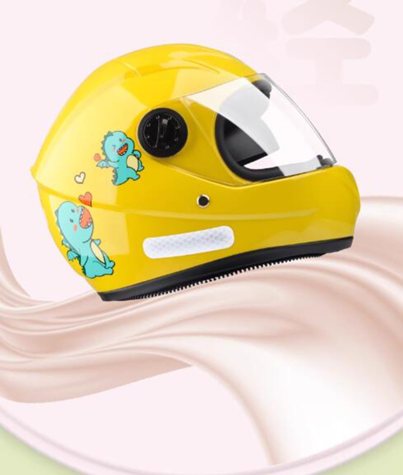 Casco De Motocicleta De Cara Completa para Niños Lindo Ciclomotor para Niños Y Niñas Casco Ligero con Visera Solar para Niños De 3 A 12 Años C,48-53cm