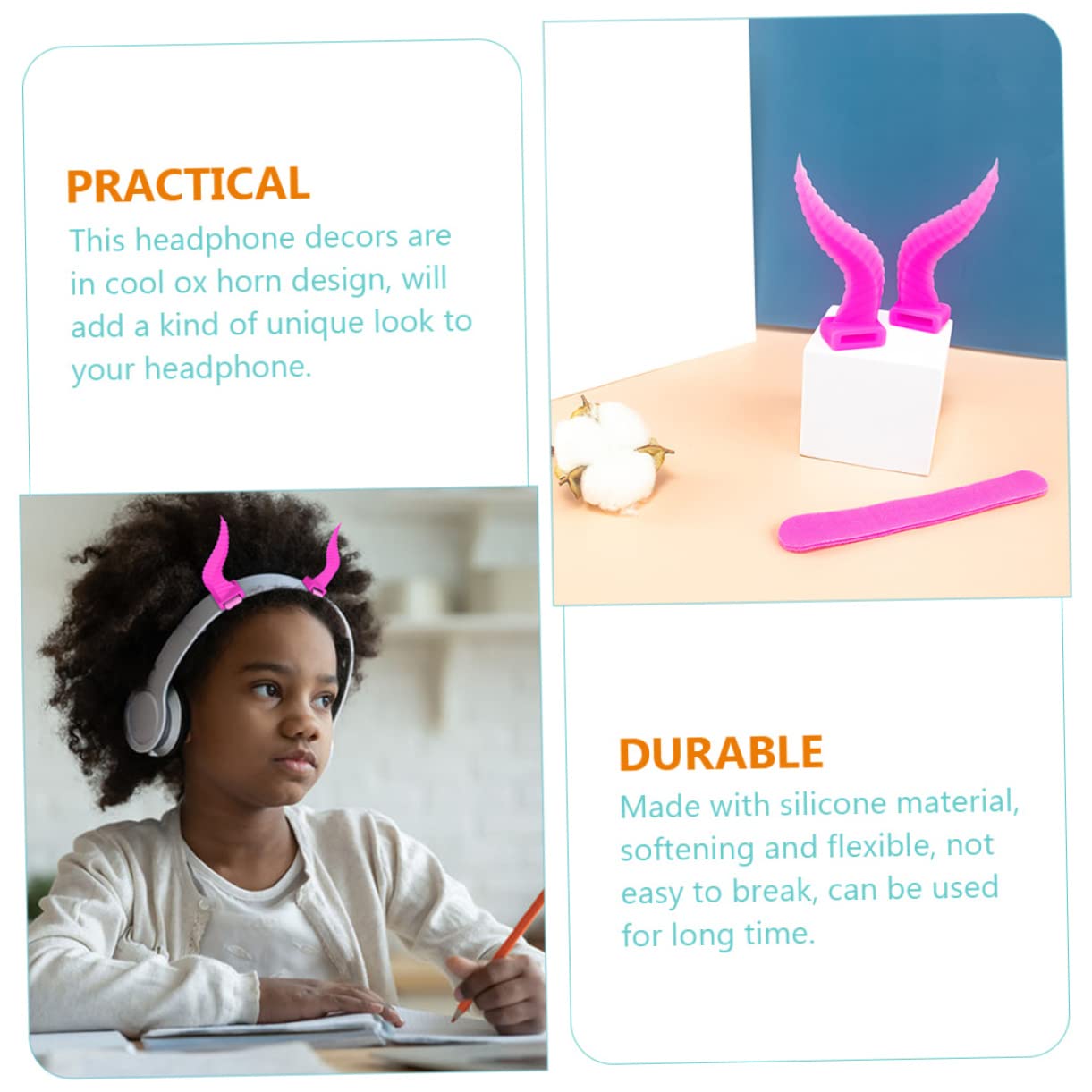 NUOBESTY 3 Pares Accesorios de Auriculares de Silicona para Auriculares Gaming Decoraciones Divertidas y Fáciles de Instalar para Jugadores Sociales