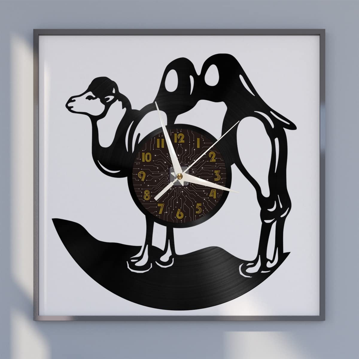 Horloge murale en vinyle Camel silencieuse pour éliminer le tic-tac