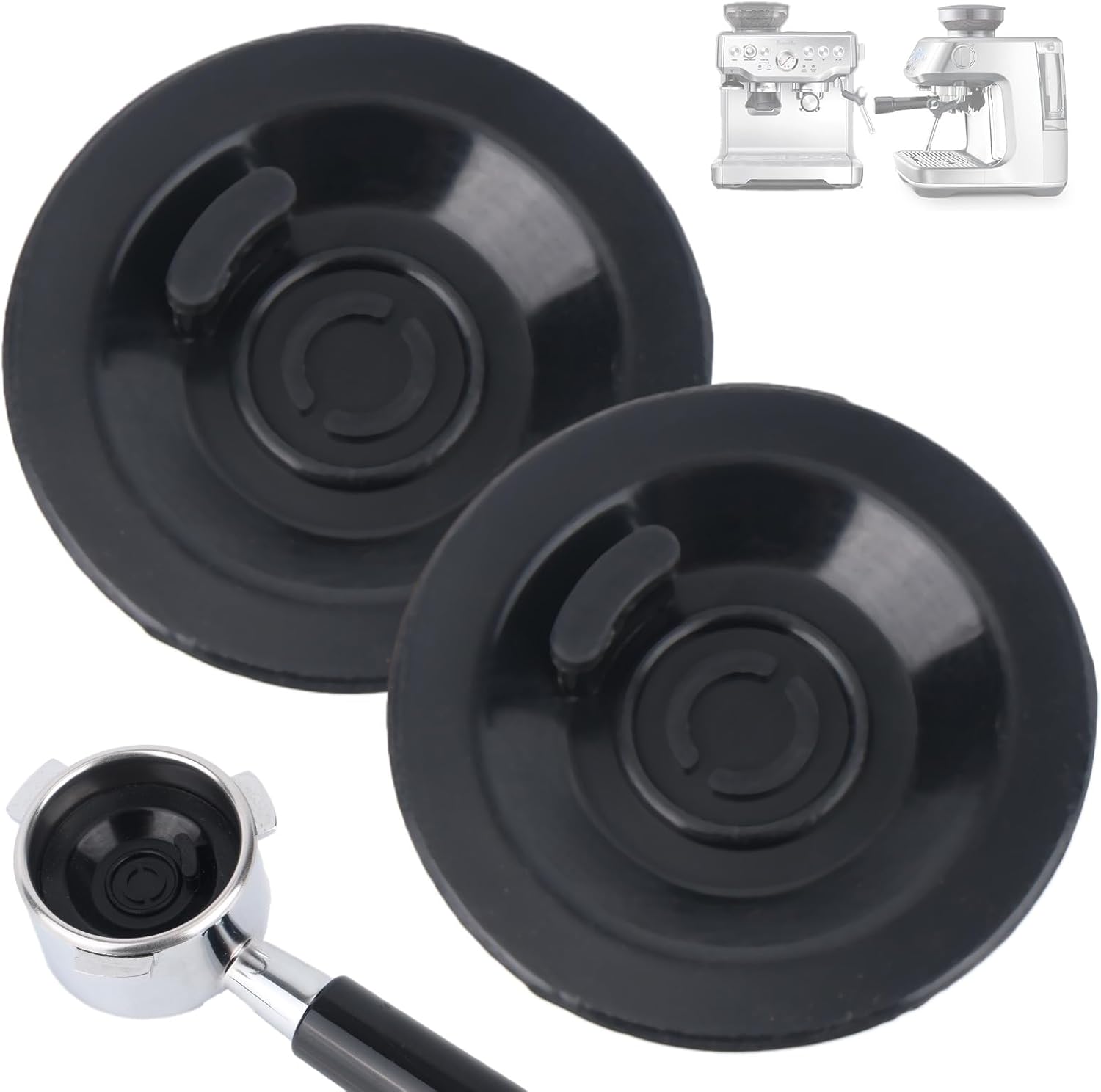 BOXOB 2pcs Espresso Cleaning Disc, 54mm Silicone Backflush Cleaning Tablets kit for Sage Breville Espresso Machines BES870XL/ BES878BSS/ BES880/ BES840XL/ BES810BSS & More