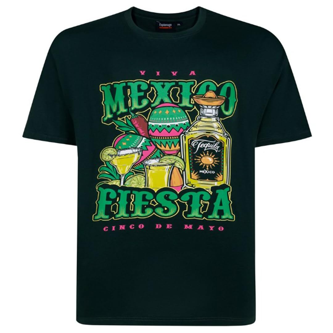 Espionage Men's Bottle Mexico Fiesta Big & Tall Short Sleeve T-Shirt - 5XL