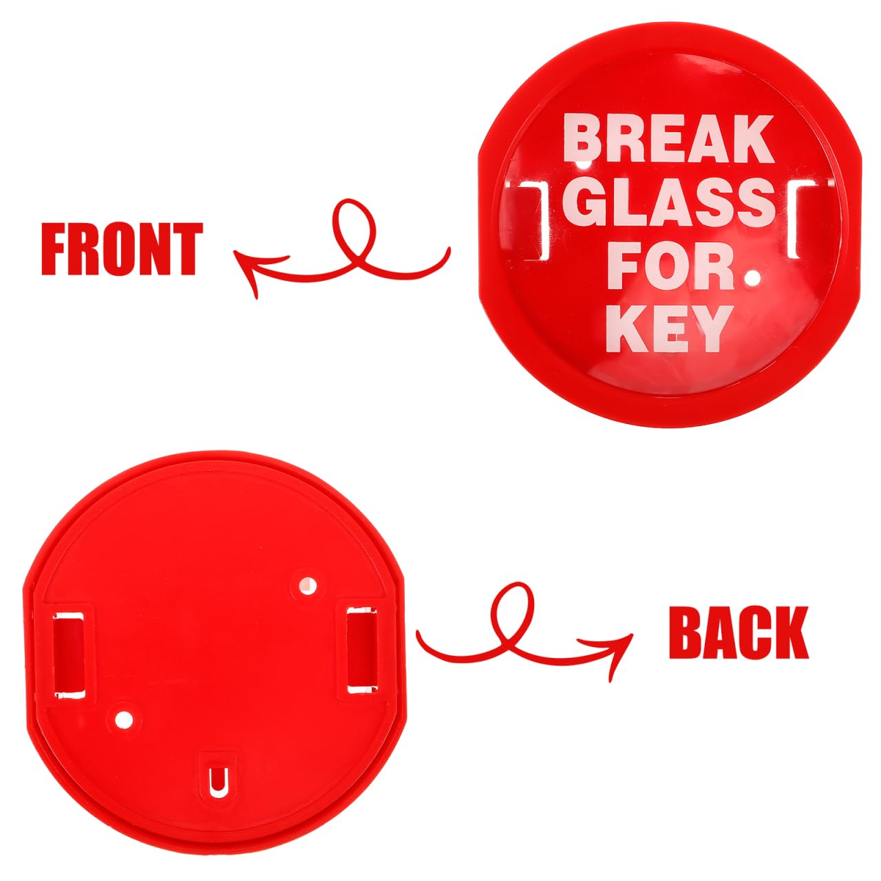DOITOOL Break Glass for Key : 5PCS Wall-Mounted Emergency Breakglass Box Locker Key Holder for Glass Break Lock Boxes Replacement Units for Emergency Access and Fire Safety Red - Image 2