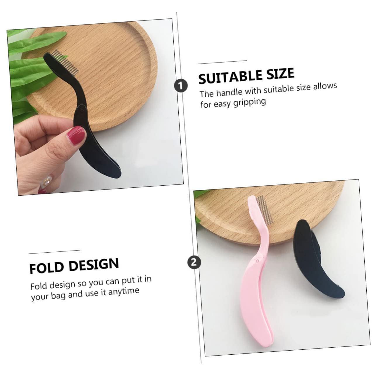 3 Set Di Kit Per La Delle Sopracciglia Con Finitura Naturale Pettine Pieghevole in Acciaio Inossidabile Spazzola Per Sopracciglia Strumento Per Il Trucco Per Il Contorno 6 Pezzi*3
