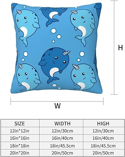 Miniatura 2 de Aimeryup Throw Pillow Covers 18x18 Inch Blue Sea Unicorn Whale Decorative Pillow Covers Cushion Covers cojines decorativos para sala Pillow Cases
