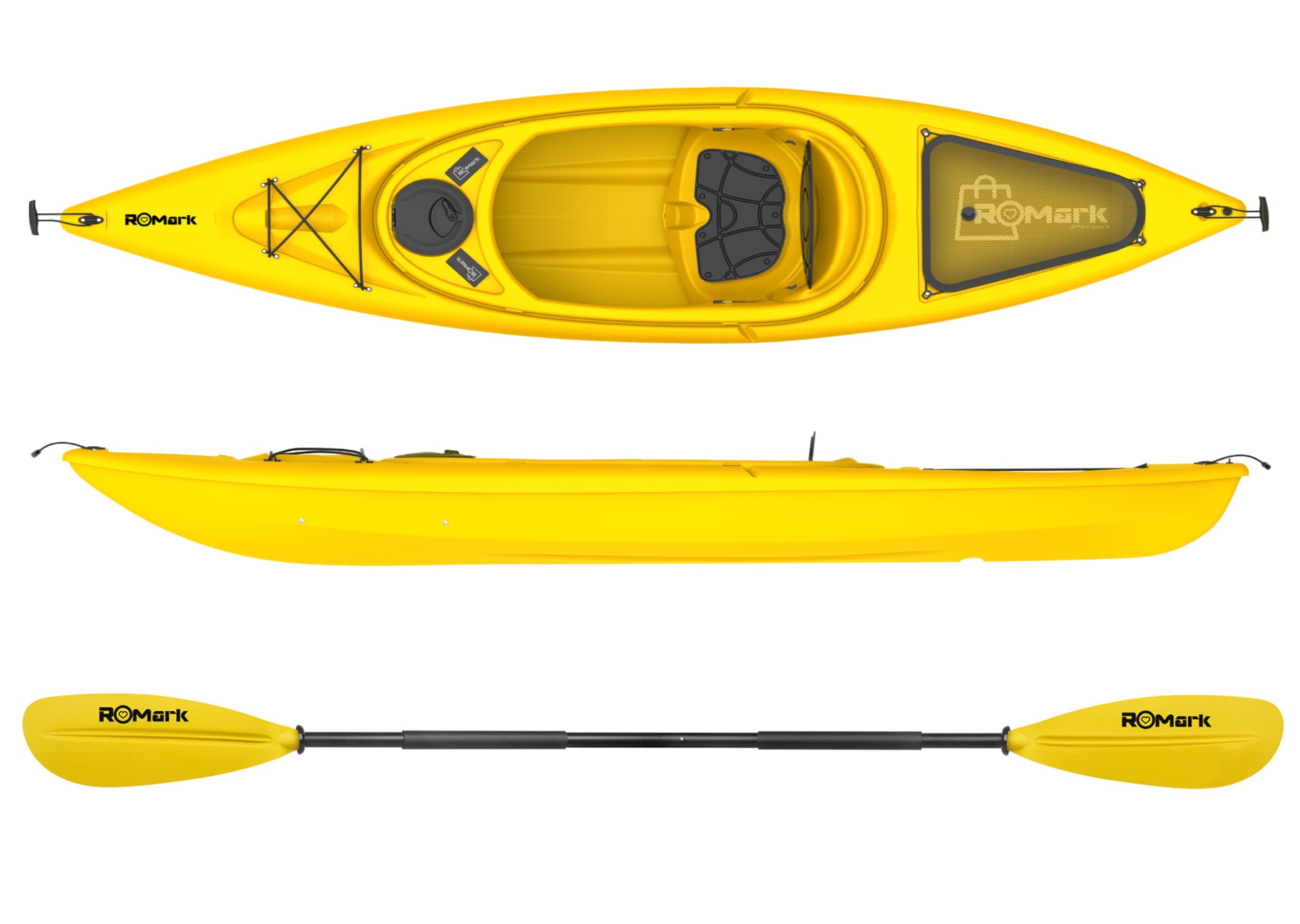 ROMARK Kayak - Canoa da 305 cm + 1 gavone + 1 pagaia + 1 seggiolino VARI COLORI mare sport lago