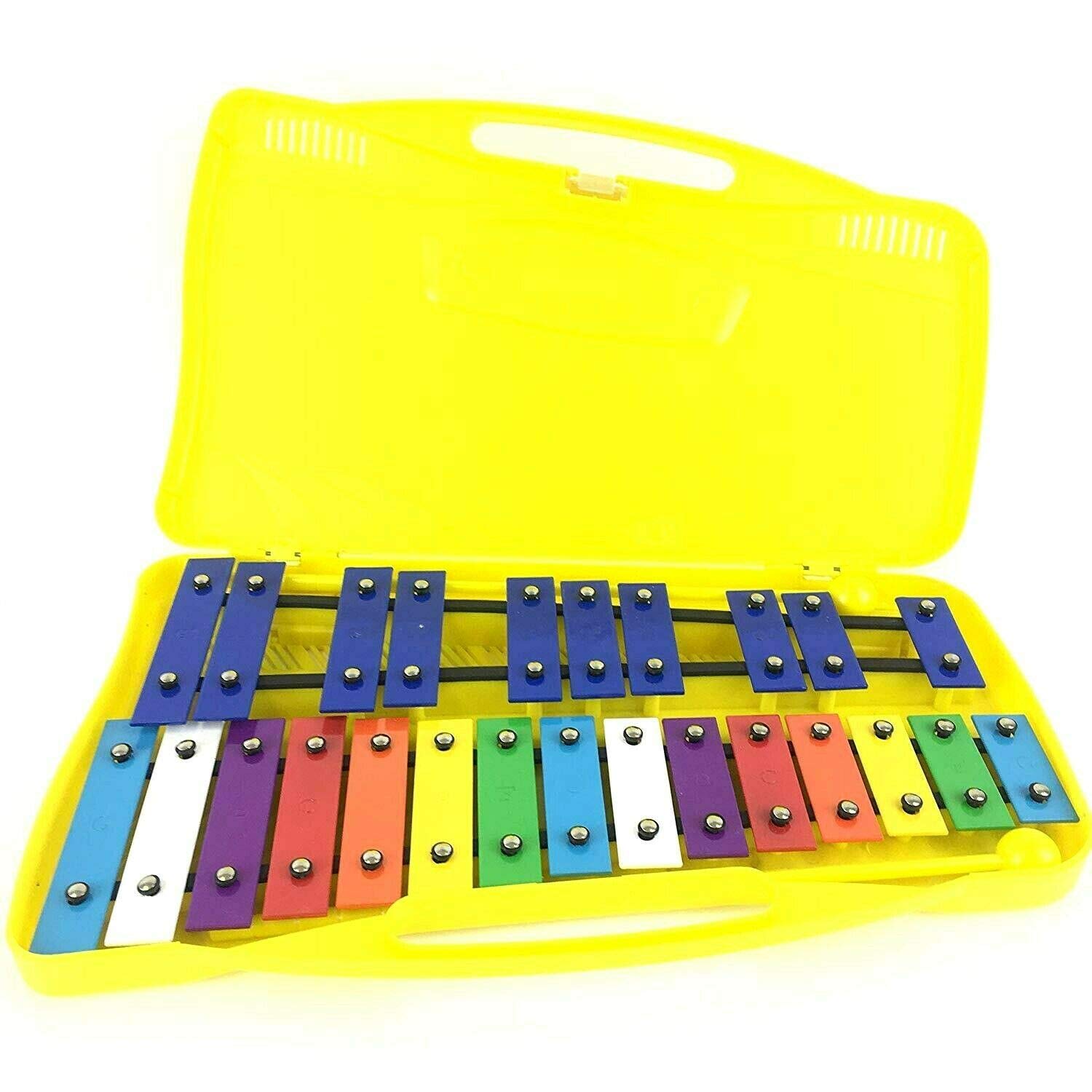 Glockenspiel GEWA Con 25 Piastre Sonore - Cromatico G5-G7 - Con Mazzuoli E Custodia Gialla