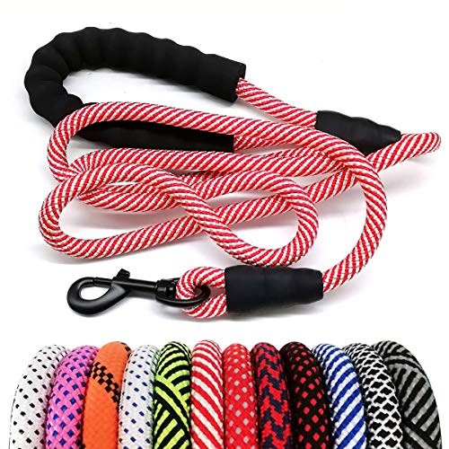 MayPaw Heavy Duty Rope Dog Leash, 1/2" x 6FT Red Nylon Pet Training