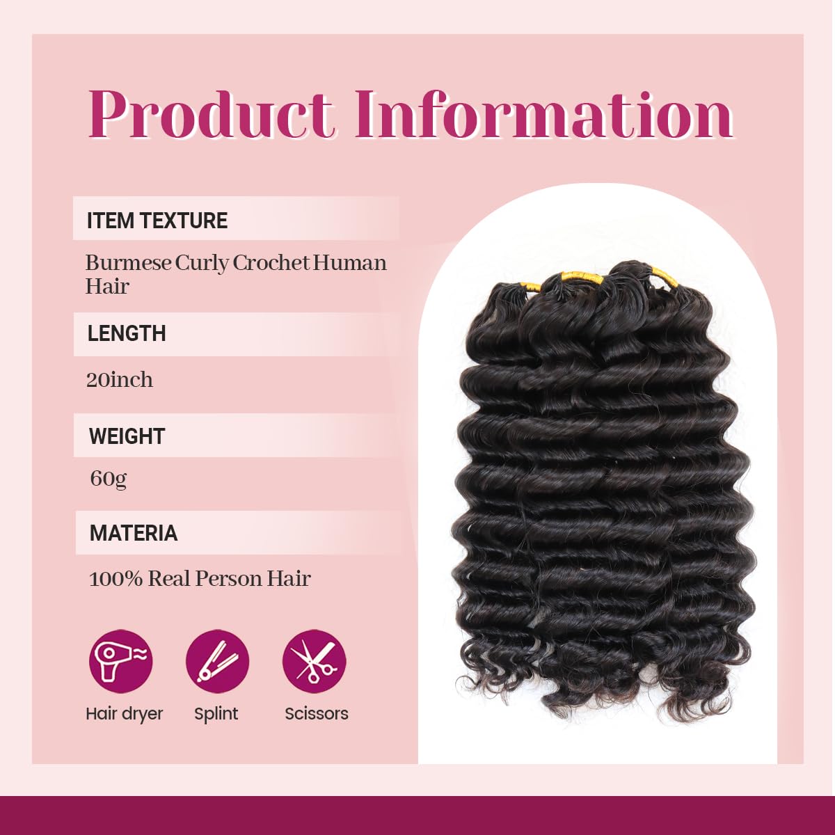 Human Crochet Hair for Black Women 55g Deep Wave Crochet Human Hair Knotless Pre‑Separated Feather Crochet Human Hair Invisible Pre-Looped Reusable Lightweight Hair Extensions,16 Inch Natural Black
