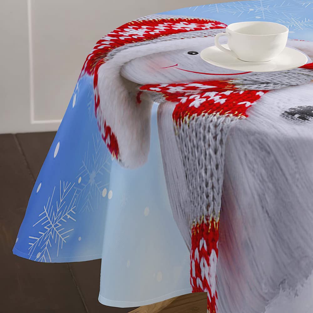 Morbuy Nappes Rondes Anti Taches, Noël Imprimé Nappes Rondes Lavable Et Facile D'entretien, Imperméable Polyester Nappe De Table Pour Cuisine Jardin