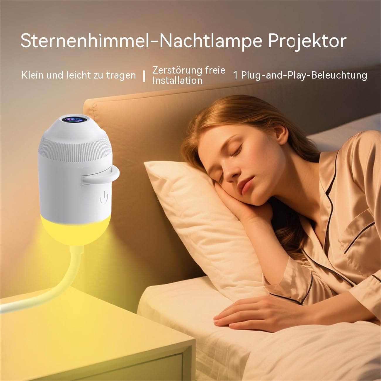 Sternenhimmel Projektor Lampe mit 360° Drehung, 24 Motive Nachtlicht mit USB, Mehrfach-Szenen & Augenfreundlichem LED – Schlafzimmer, Kinderzimmer, Auto & Geschenkidee