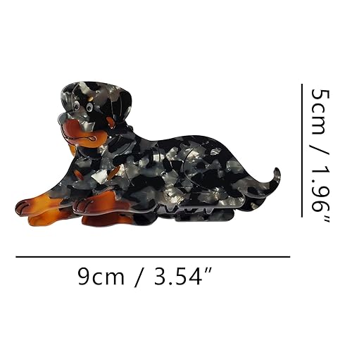 Miniatura 2 de Pinzas para el pelo de Rottweiler, pequeñas pinzas de garra para niñas, pinzas de acetato para mujeres