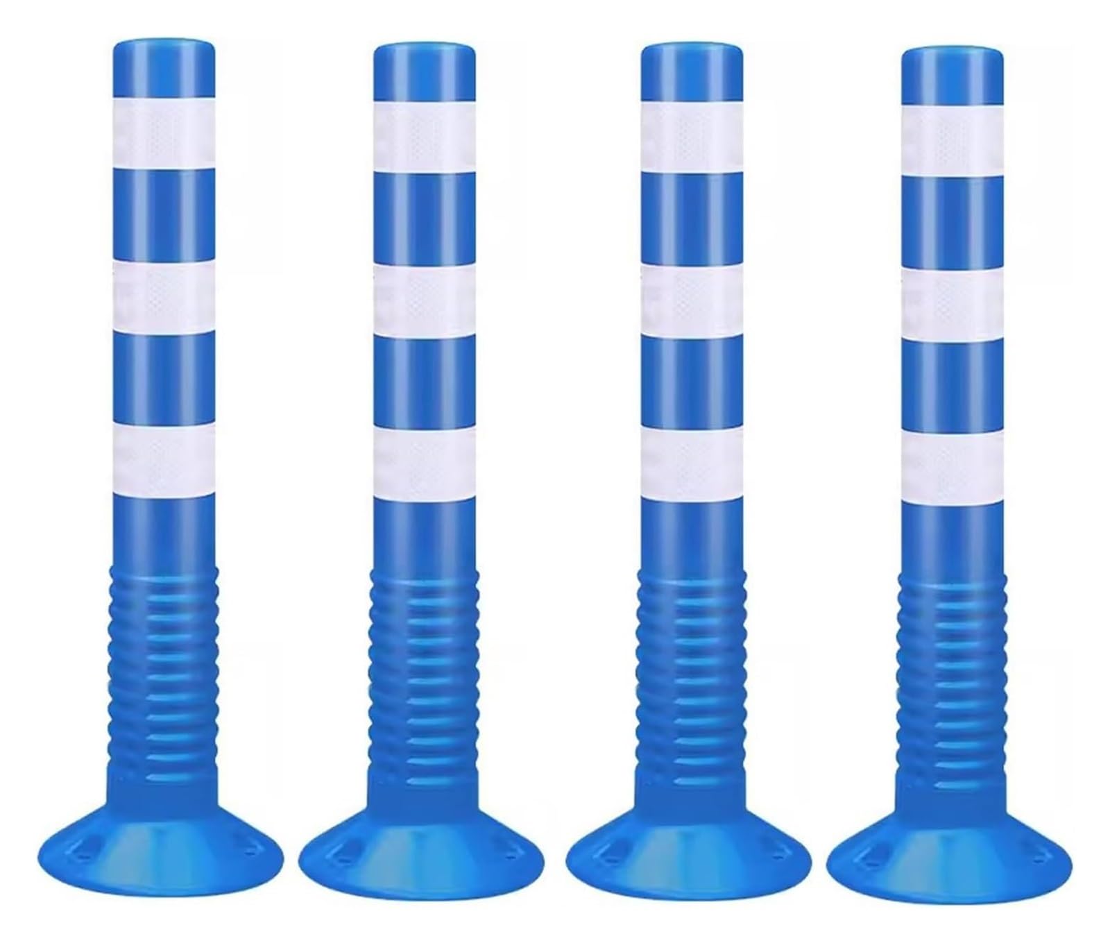 HCZKIUJY Traffic Delineator Post,Safety Warning Column, Parking Cones Traffic Delineator Safety Post for Parks/Garden Pathways/Streets Commercial Flexible Caution Bollard (Blue 4 Pack)