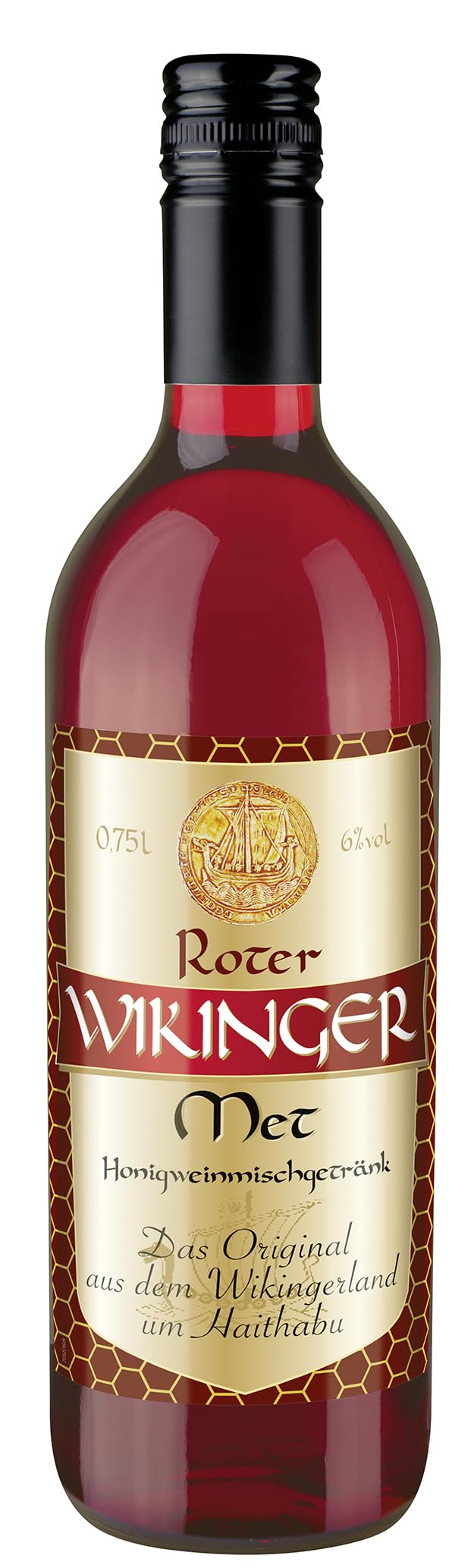 Roter Wikinger Met 0,75 Liter | Honigwein aus dem Wikingerland Haithabu | Roter Met mit Kirschsaft