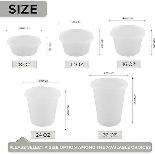 Miniatura 6 de Klex Recipientes para delicatessen con tapas herméticas, sin BPA, de plástico pesado, para preparación de comidas, para sopa, congelador,