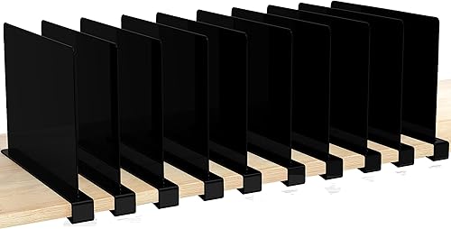 Miniatura 13 de HBlife Paquete de 6 separadores de estantes grises, organizador vertical de bolso para armario, perfecto para suéteres, camisas, bolsos