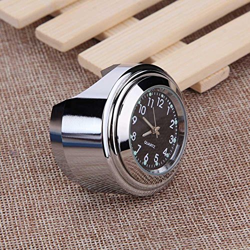PiniceCore wasserdichte 22/25 mm Motorrad-Lenkerhalterung Zifferblatt Uhr für Harley (schwarz)