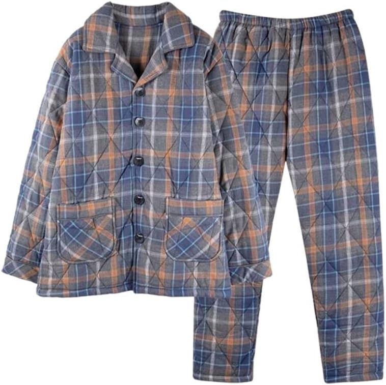 Pajamas Men's Autumn And Winter Cotton Thickened And Fleece Home Service Coral
