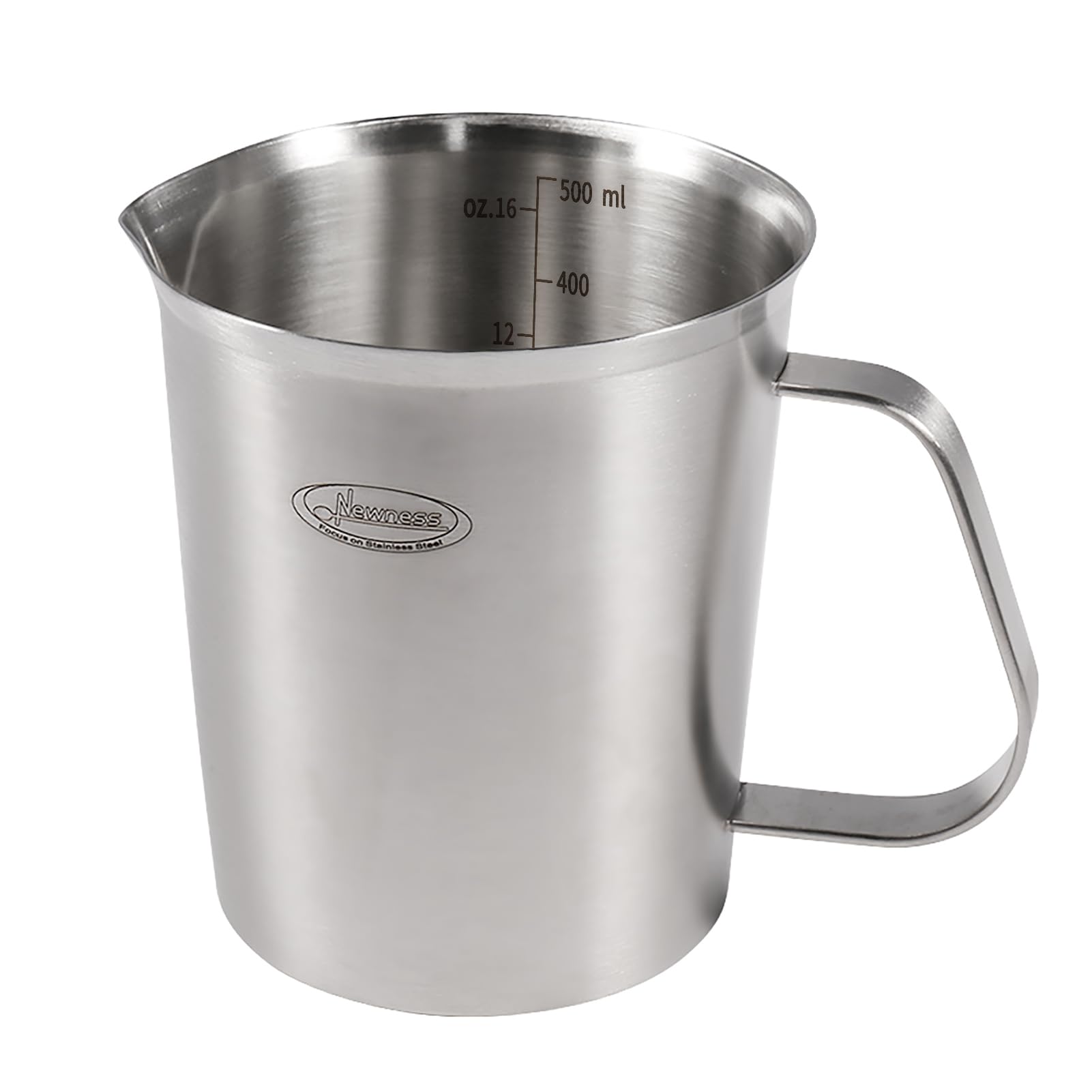 Newness 2 Cup Stainless Steel Measuring Cup, Metal Measure Cup, 16 Oz,0.5 L