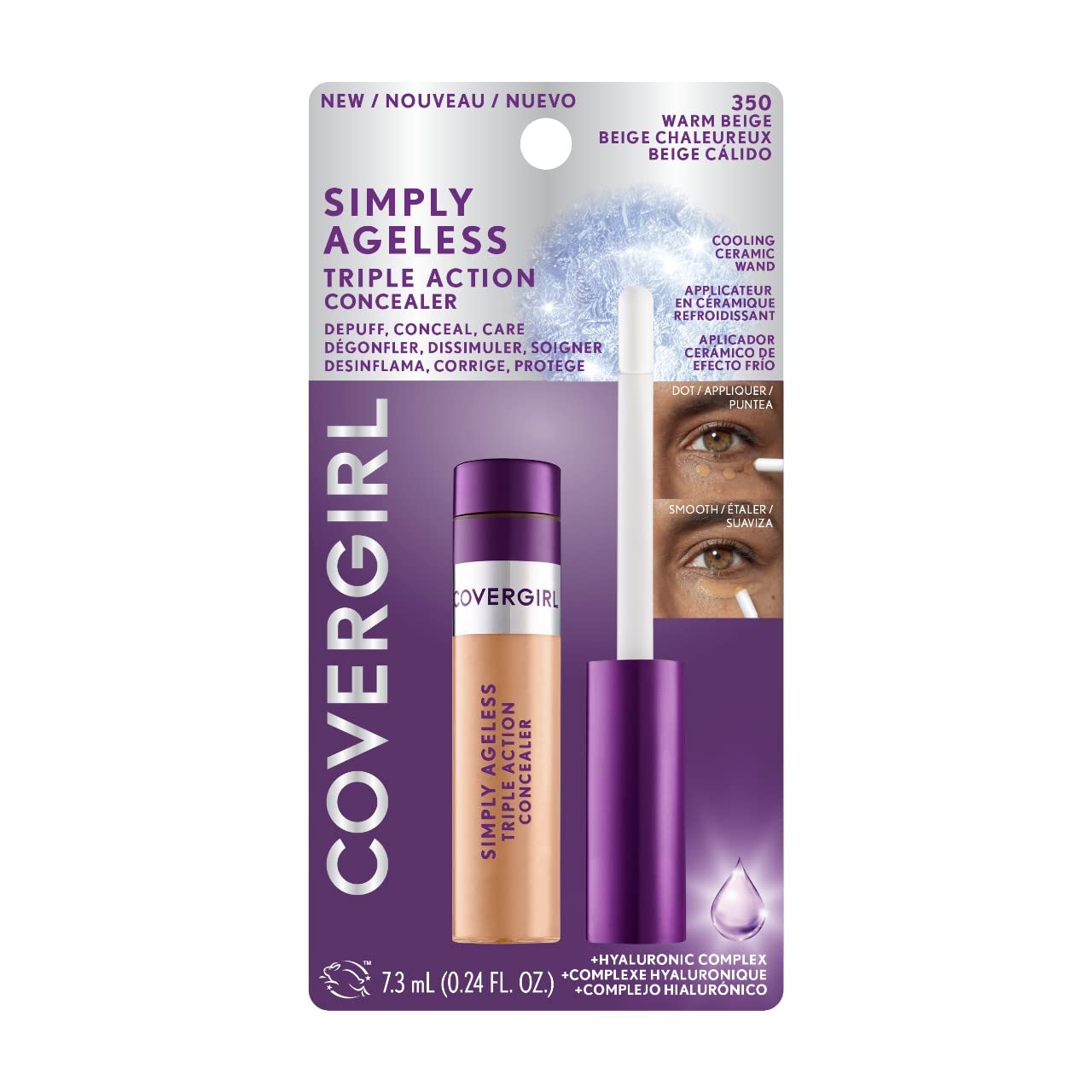 COVERGIRL Simply Ageless Triple Action Concealer, Warm Beige, Pack of 1 : Beauty & Personal Care