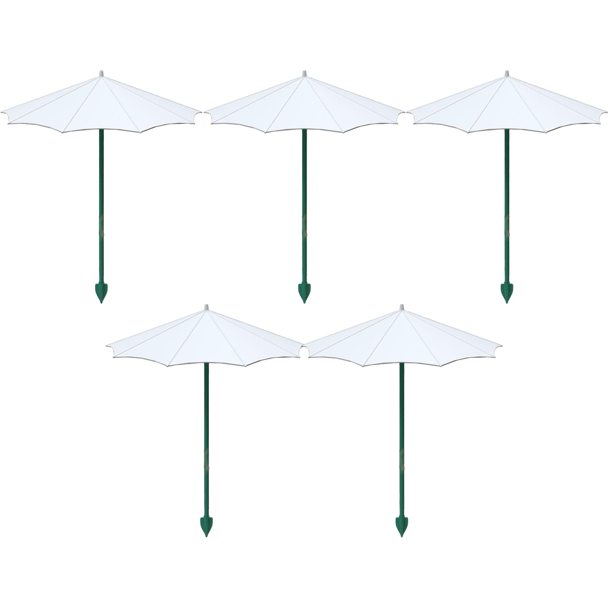Sombrillas para plantas de exterior blancas: juego de sombrilla de jardín para macetas de 39"