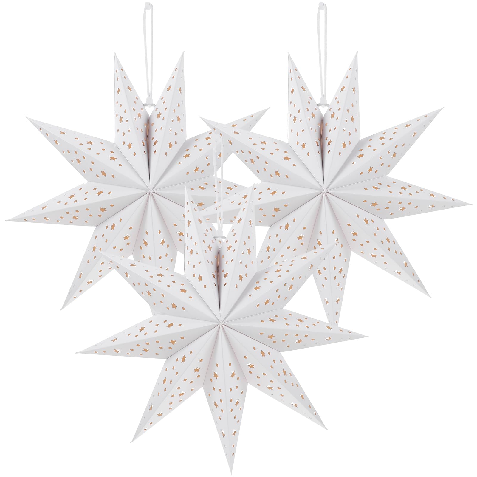 TOVINANNA 3pcs Christmas Paper Stars Lantern Covers 13.7