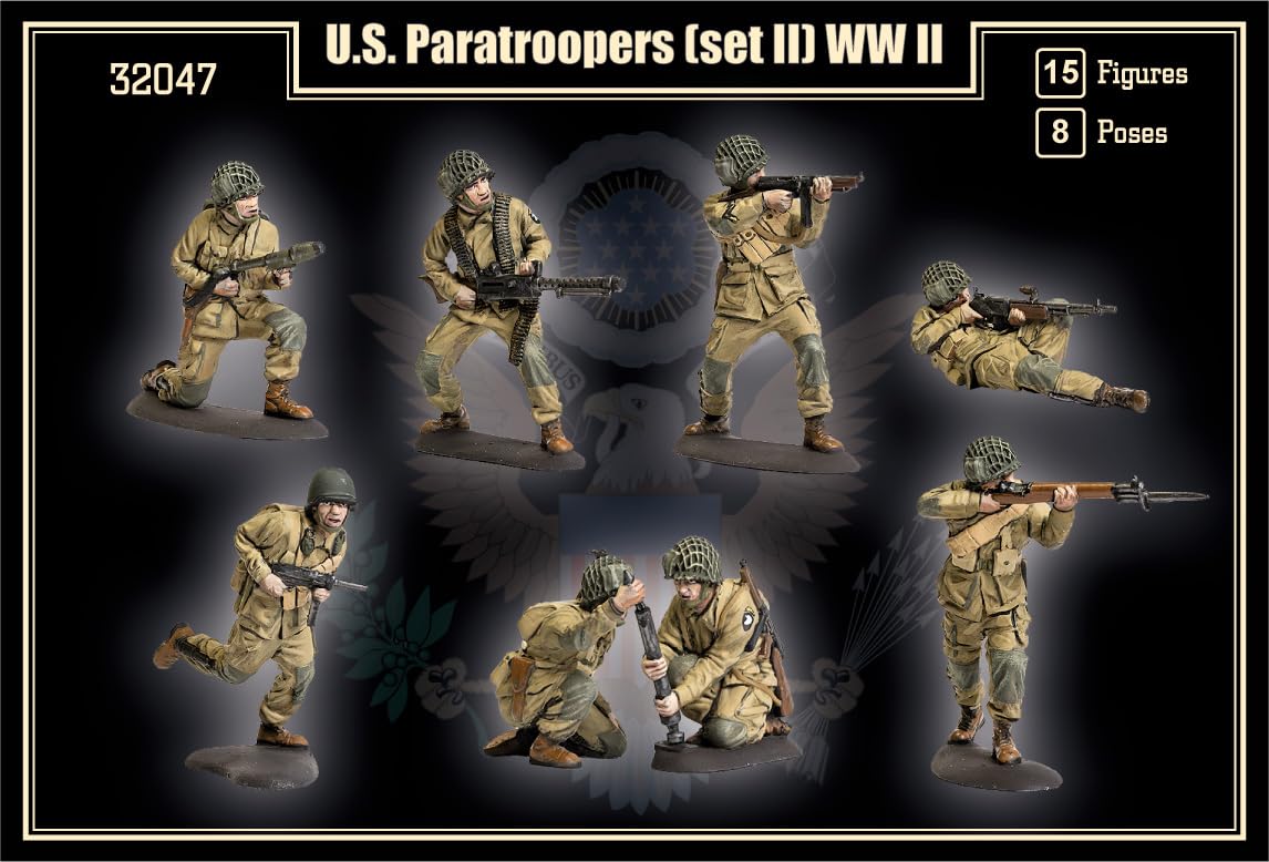 Amazon.com: Mars Figures 32047 1/32 US Paratroopers WW II Set 2 15