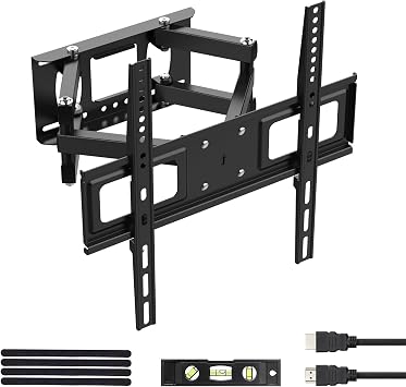 GRIFEMA GB1004-1 TV Wall Bracket for 26-65 inch, Swivel, Tilt, Extendable TV Wall Mount with HDMI Cable, up to 35kg, Max VESA 400x400mm, Universal and Slim for Flat & Curved TVs