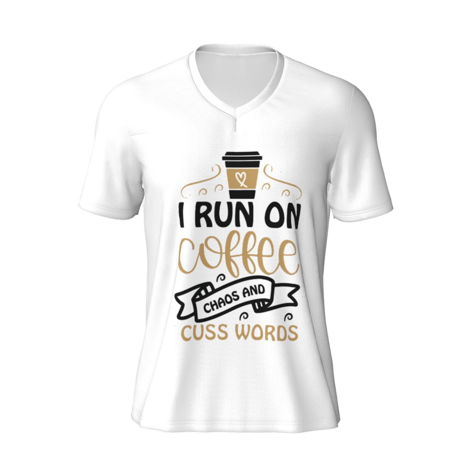 I Run On Coffee Chaos Cuss Words Men's Football Jersey Tank Top for Men