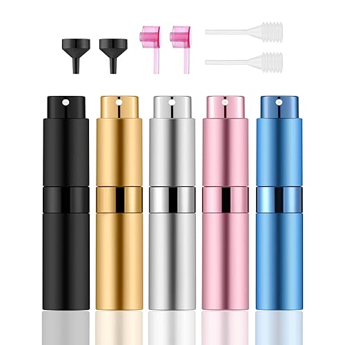 Lil Ray Botella atomizador recargable de viaje de 0.3 fl oz, mini pulverizador portátil para colonia (5 colores)