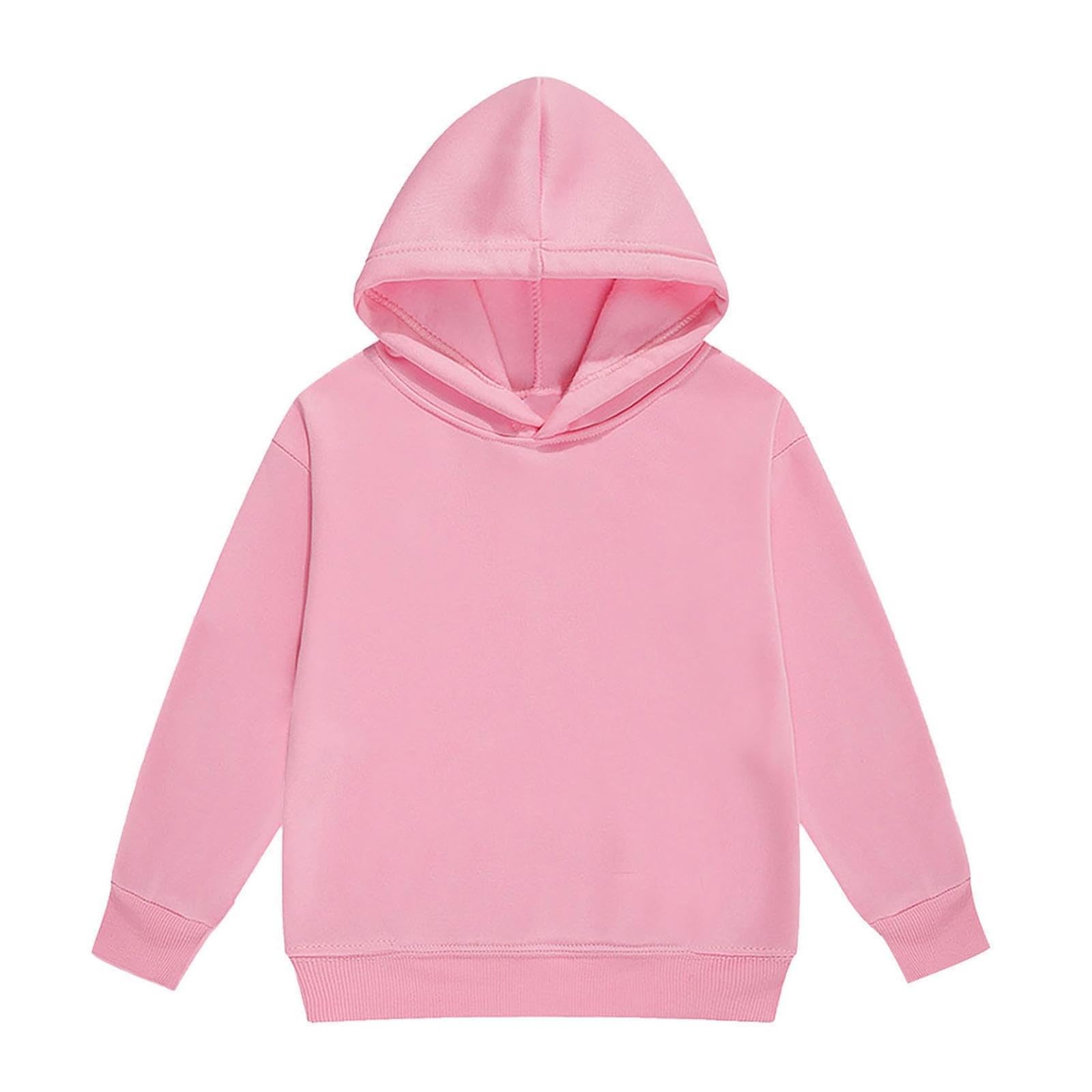 2026 Sudaderas con capucha y sudaderas para niñas Sudaderas de manga larga Ropa casual de color liso Acogedora con forro polar con capucha para niños pequeños hasta adolescentes