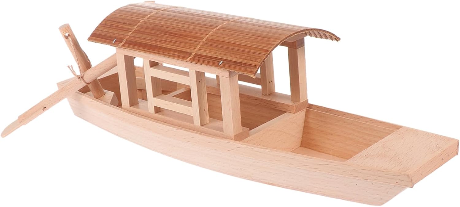 TEHAUX 1pc Small Wooden Fishing Boat Model Miniature Boys and Girls Identify Toy for Home Decor Unique Nautical Decoration for Parties and Celebrations