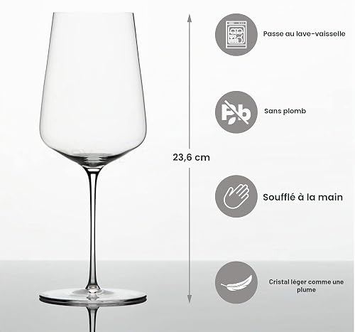 Zalto Denk'Art - Bicchiere da vino universale in cristallo soffiato a mano 6 Pack Trasparente - 3