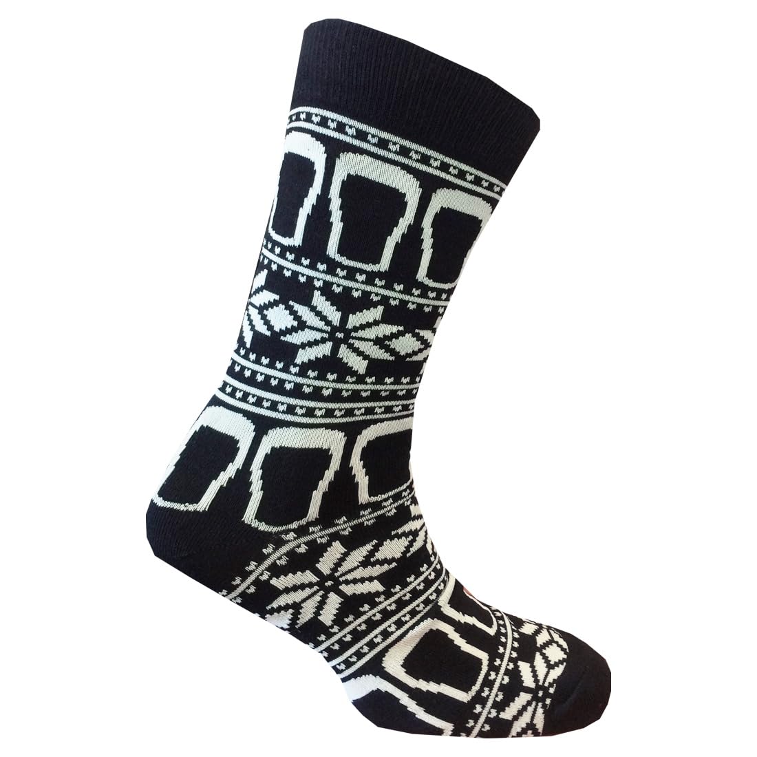 Traditional Craft Guinness Christmas Socks - Pints - Black & Cream - G9352-OS