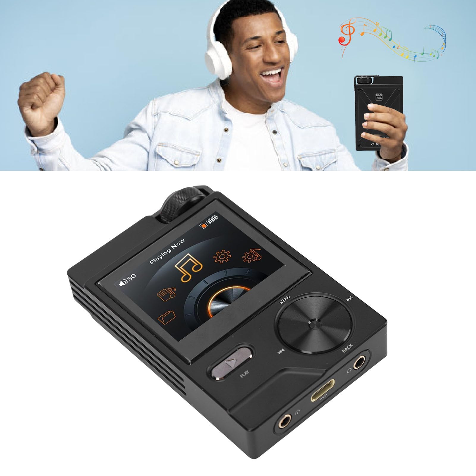 Tangxi Lecteur MP3 HiFi avec écran de 5 Cm, 64 Go de Stockage, pour Usage
