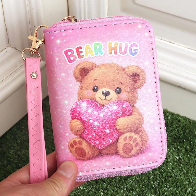 Image of AACKS Little Girls Coin Purse Kids Small Wallet for Teens Women Mini Coin Pouches with Strap Cute Cartoon Card Holder Cat Kitty Panda Unicorn