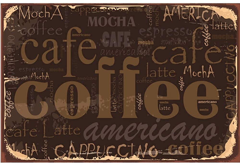 Lawenp Coffee Vintage Wall Decor Bar Decor Aluminum Sign for Home Kitchen Bar Funny Sarcastic Metal 8 x 12 Inches Tin Sign