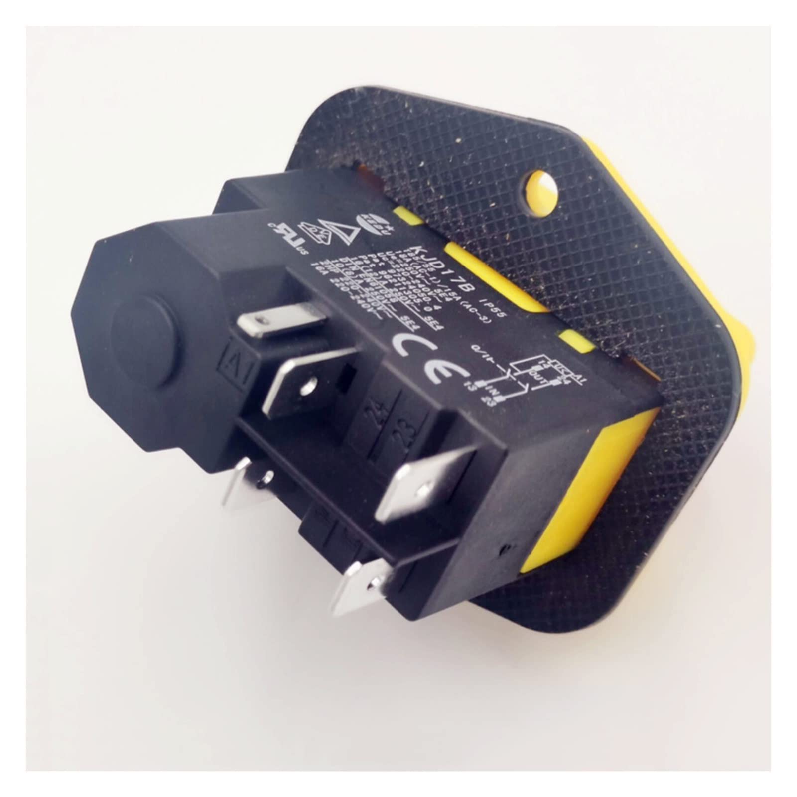 Botón de interruptor de encendido, 1 unidad, interruptor de botón KJD17B, 220V-240V, 16A, interruptor de herramienta eléctrica de 5 pines