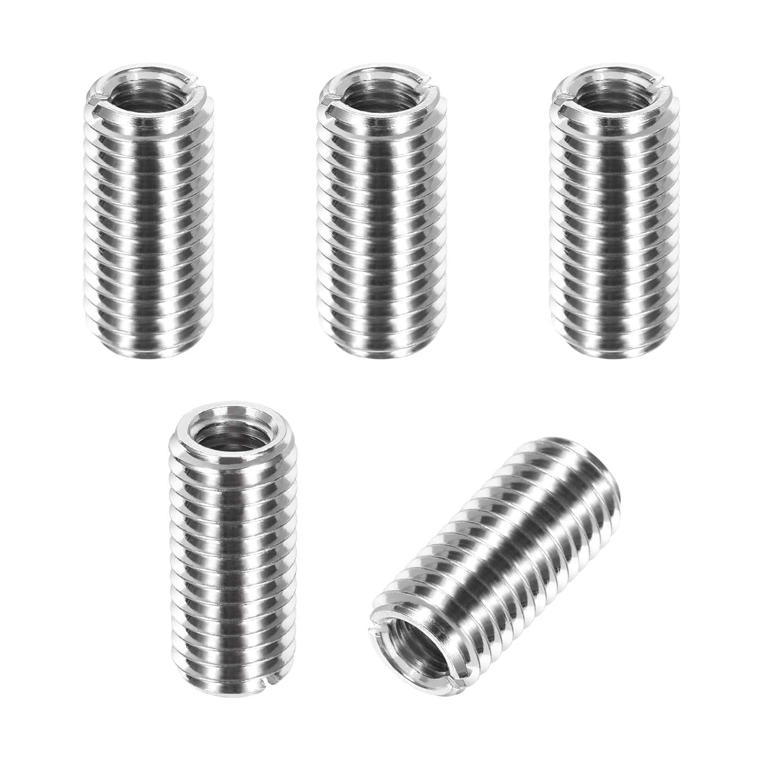 Generic Thread Adapters Sleeve Reducing Nut, 5Pcs M12x1.75 Male to M8x1.25 Female Repairing Insert Nut Screw Reducer Conversion 303 Stainless Steel Fastener 25mm