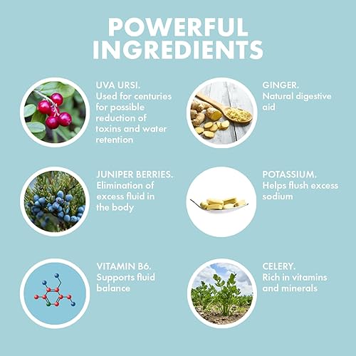 Miniatura 3 de Yes You Can! Water Lipo Diurético natural, limpieza de hierbas con electrolitos, vitaminas y minerales, fabricado con Uva Ursi, bayas de enebro,