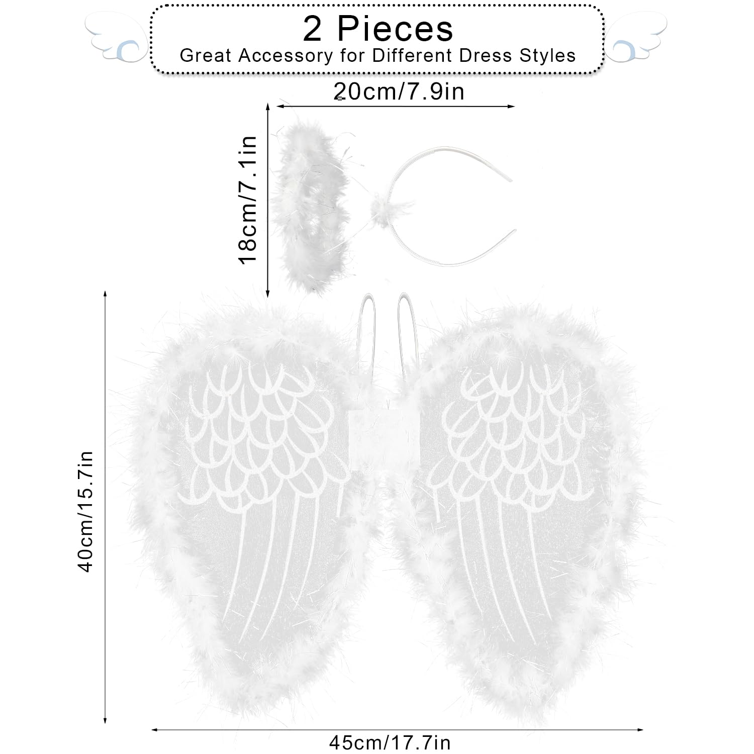 VEYLIN White Angel Wings And Halo - Image 3