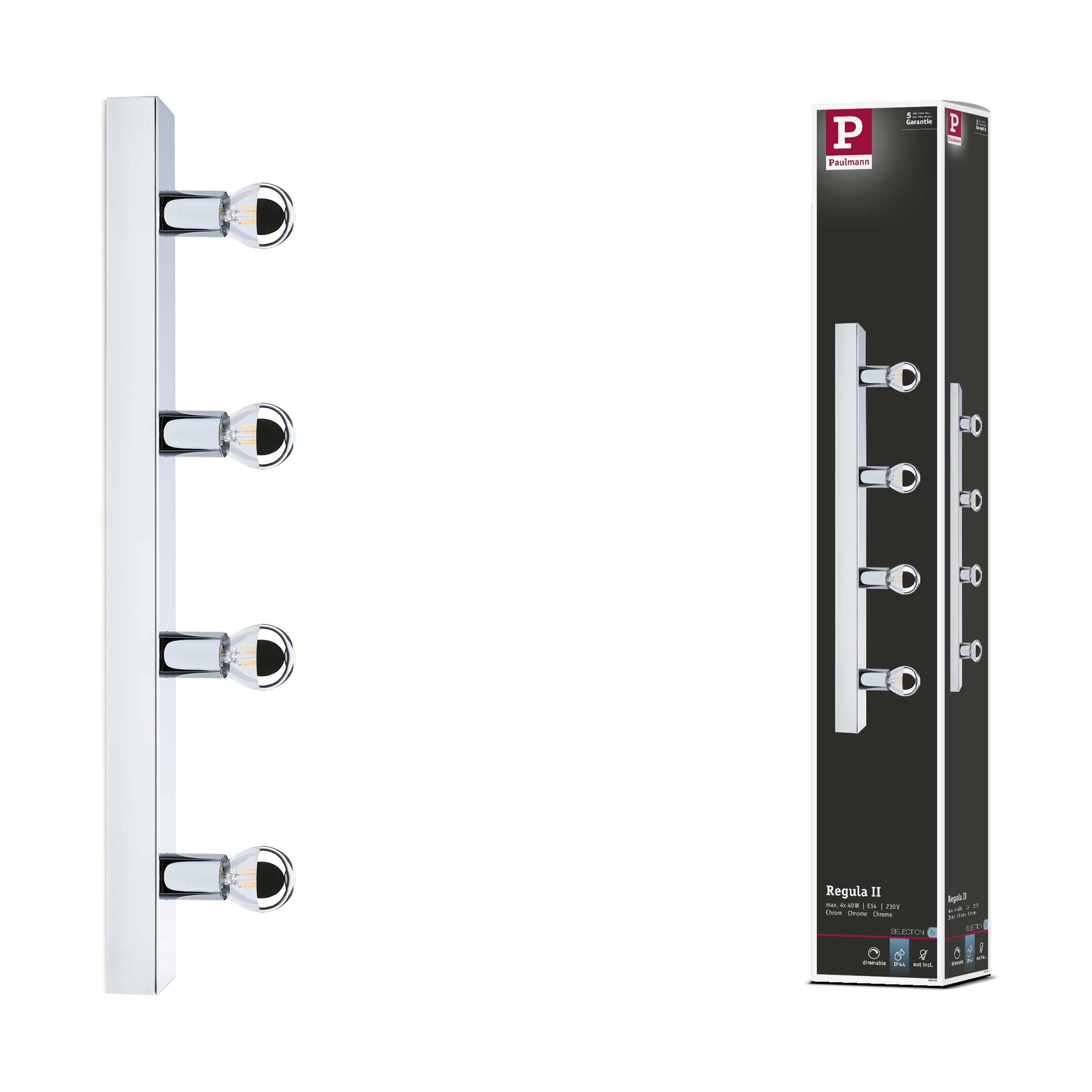 Paulmann 80098 Mirror luminaire IP44 E14 230V max. 4x40W dimmable Chrome