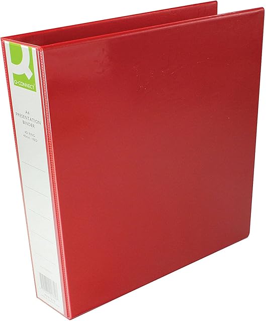 Q Connect A4 40mm Presentation 4d-Ring Binder - Red