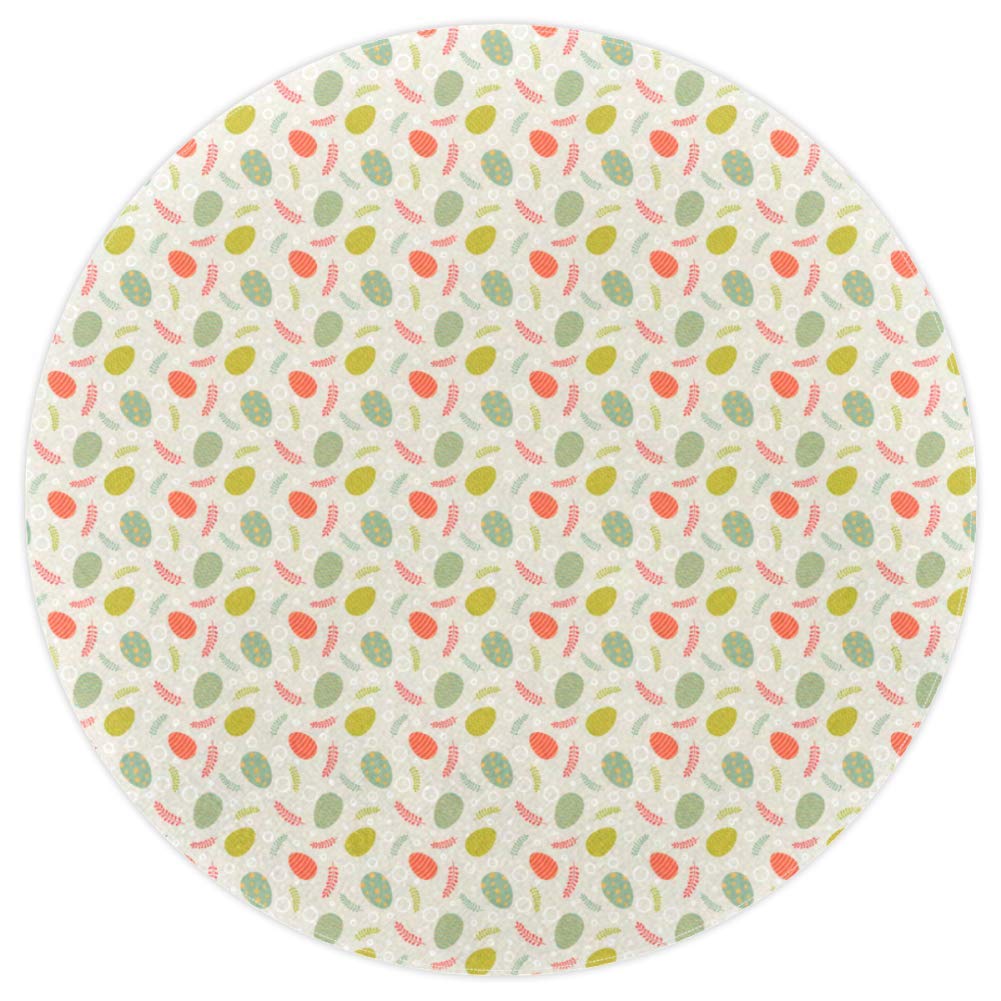 Tapis rond multicolore en tissu polyester doux de 160cm pour sol de chambre