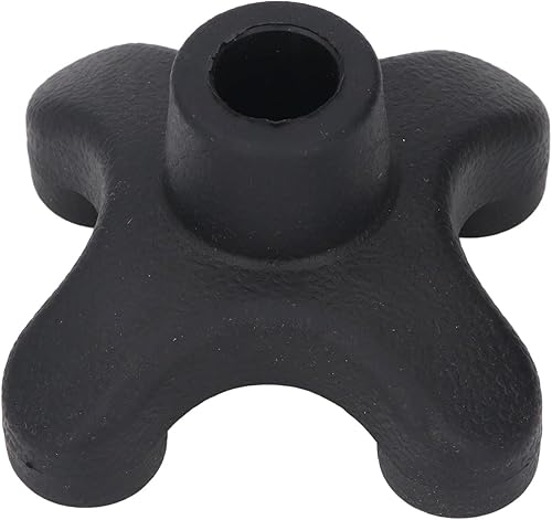 Miniatura 5 de Punta de caña de 4 puntas, resistente, antideslizante, bastón para caminar, cuádruple base, repuesto de goma ABS para eje de caña de 0.748 in