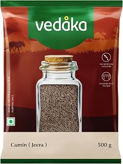 Amazon Brand - Vedaka Cumin Whole 500 g Safed Jeera No Added Colours or Preservatives
