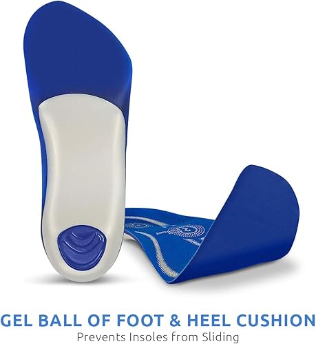 Miniatura 7 de Comfort Zone Tri-Balance - Plantillas ortopédicas de gel para hombre, duraderas y acolchadas, inserciones de gel de soporte de arco de 34 de