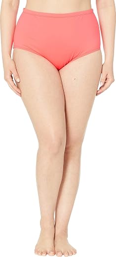 La Blanca Women's Plus Size Island Goddess Solid High Rise Bikini Bottom