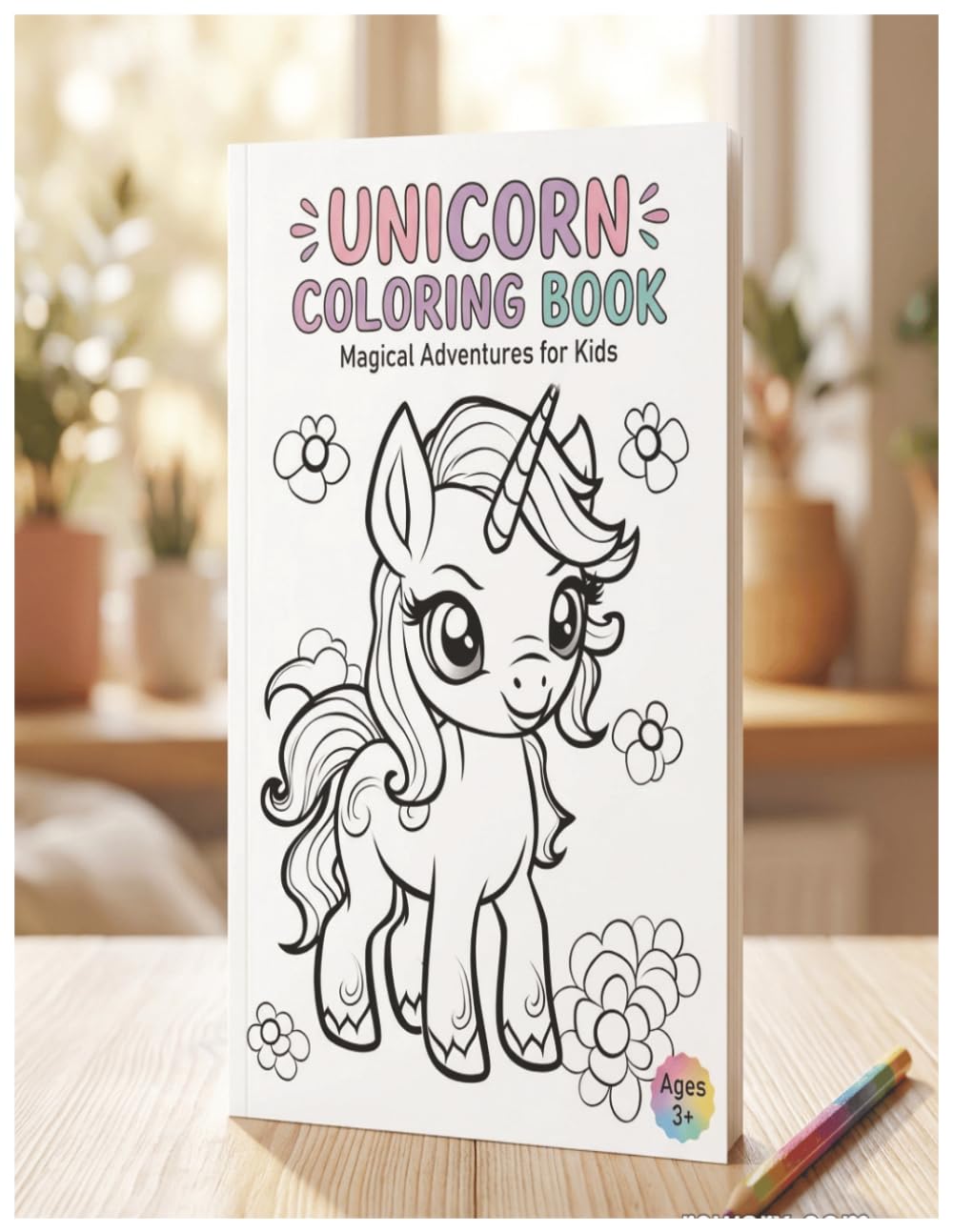 Unicorn Coloring Book: A Fun & Easy Coloring Adventure for Kids ages 3-8 | Cute Unicorns, Flowers, Rainbows, Hearts & Magical Fantasy Scenes for Creative Fun